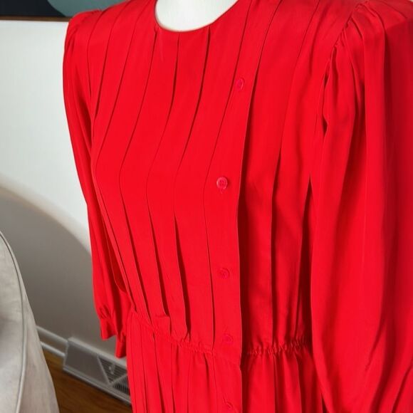 Vintage Argenti Red Silk Dress, 8 - Picture 2 of 11